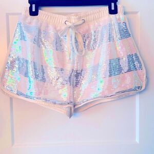 GB Gianni Bini Striped Sequin Shorts
